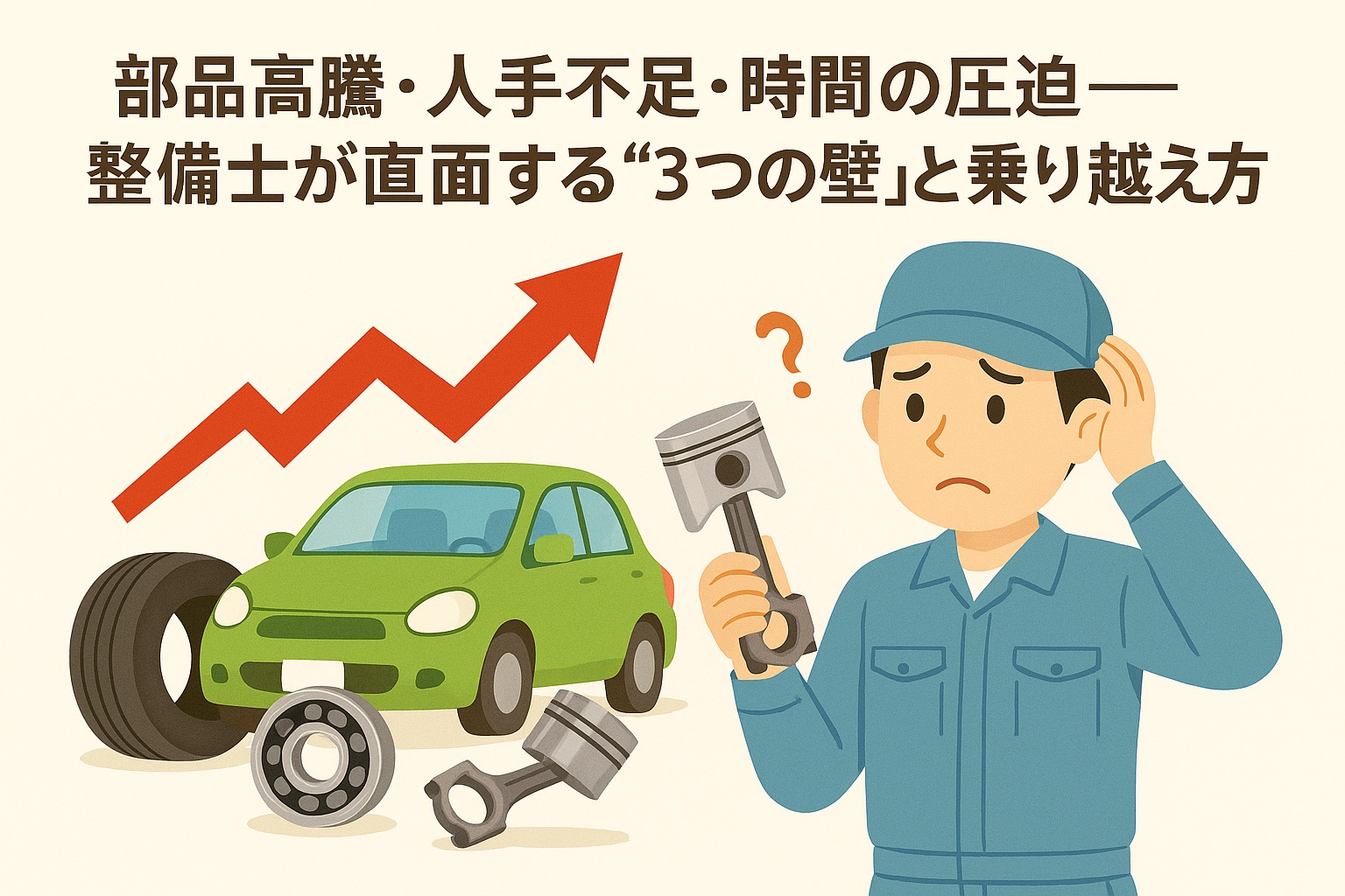 部品高騰・人手不足・時間の圧迫──整備士が直面する“3つの壁”と乗り越え方