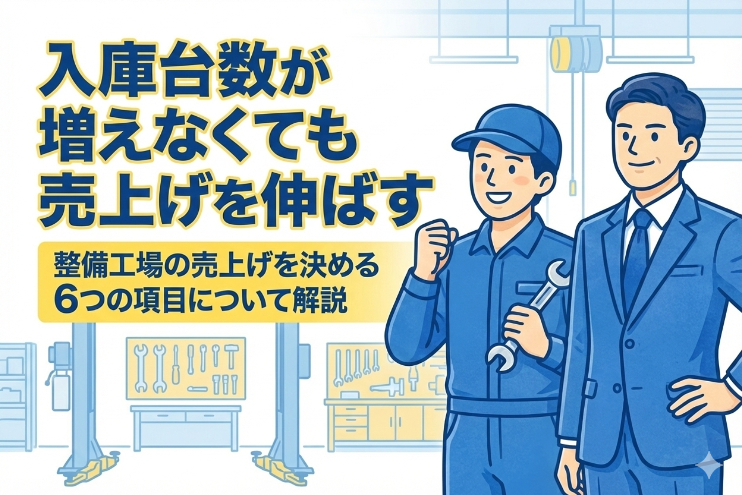 入庫台数が増えなくても売上げを伸ばす｜整備工場の売上げを決める6つの項目について解説
